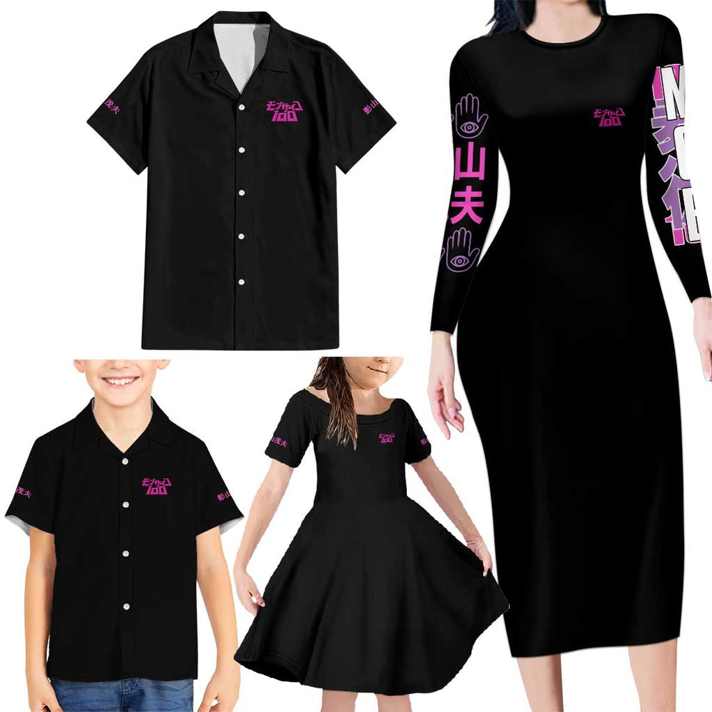 Shigeo Kageyama V2 Mob Psycho 100 Family Matching Long Sleeve Bodycon Dress and Hawaiian Shirt Japan Anime Style