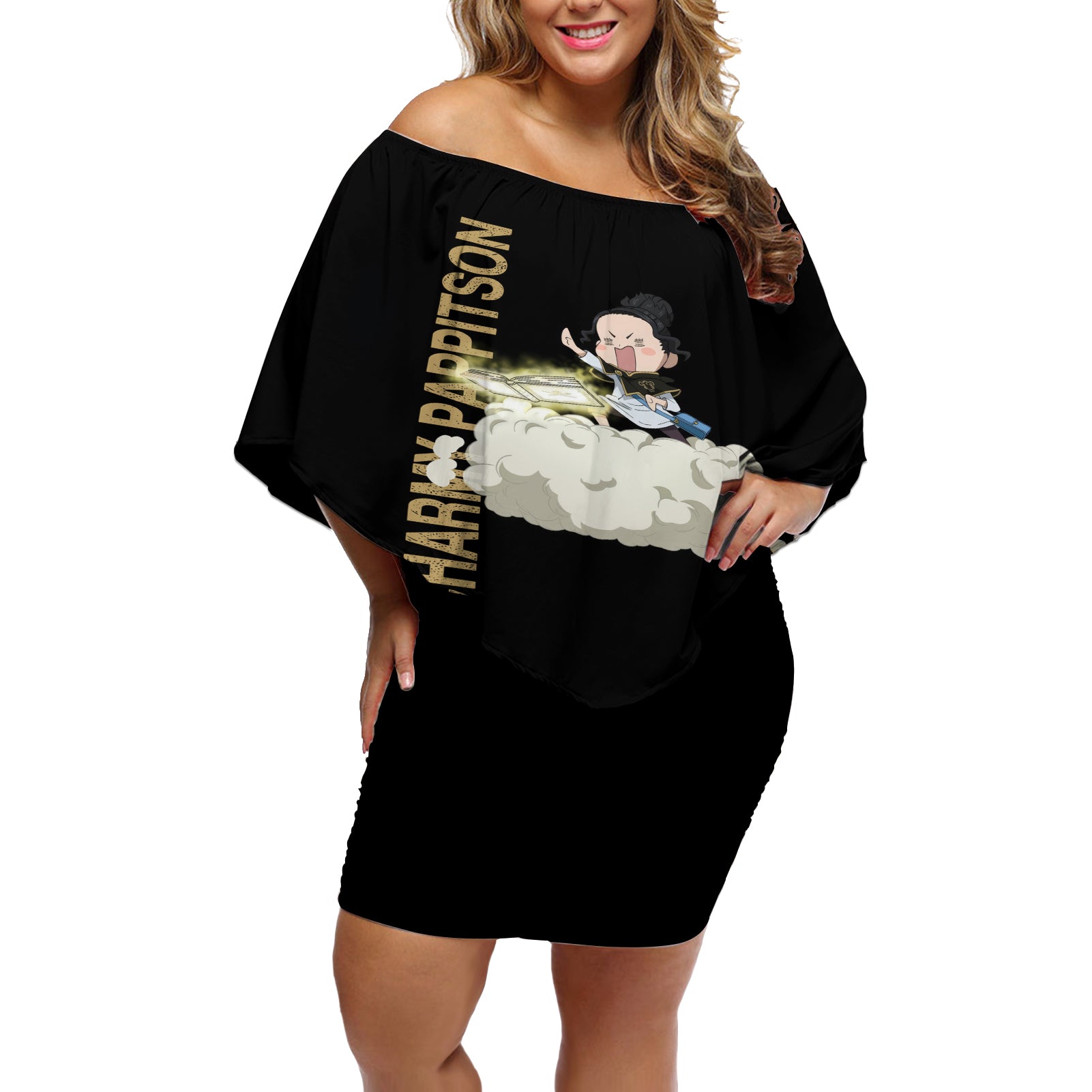 Black Bull Charmy Off Shoulder Short Dress