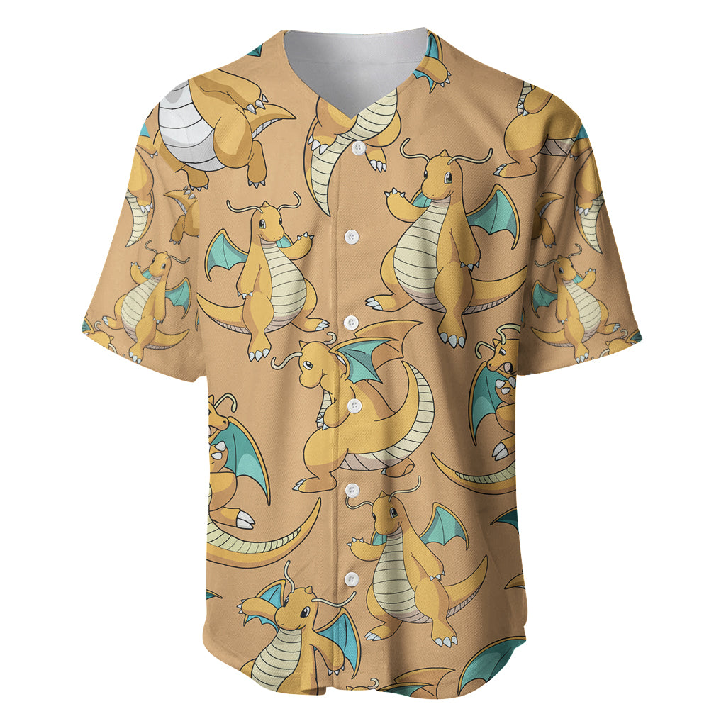 Dragonite Pattern Style Baseball Jersey