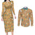 Dragonite Pattern Style Couples Matching Long Sleeve Bodycon Dress and Long Sleeve Button Shirt