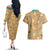 Dragonite Pattern Style Couples Matching Off The Shoulder Long Sleeve Dress and Hawaiian Shirt