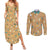 Dragonite Pattern Style Couples Matching Summer Maxi Dress and Long Sleeve Button Shirt