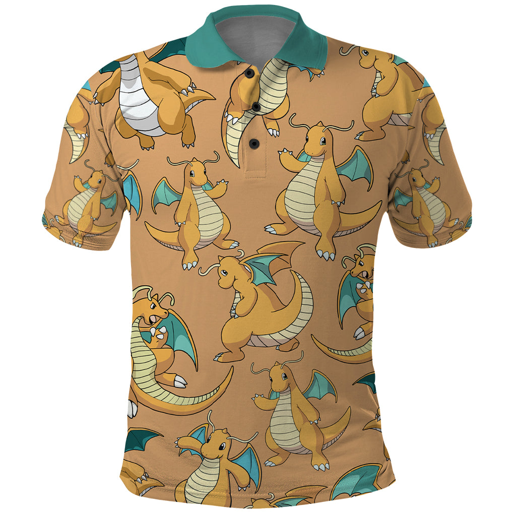 Dragonite Pattern Style Polo Shirt