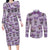 Noibat Clothes Pattern Style Couples Matching Long Sleeve Bodycon Dress and Long Sleeve Button Shirt