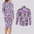 Noibat Clothes Pattern Style Couples Matching Long Sleeve Bodycon Dress and Long Sleeve Button Shirt