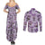 Noibat Clothes Pattern Style Couples Matching Summer Maxi Dress and Long Sleeve Button Shirt