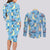 Lapras Clothes Pattern Style Couples Matching Long Sleeve Bodycon Dress and Long Sleeve Button Shirt