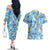 Lapras Clothes Pattern Style Couples Matching Off The Shoulder Long Sleeve Dress and Hawaiian Shirt