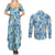 Lapras Clothes Pattern Style Couples Matching Summer Maxi Dress and Long Sleeve Button Shirt