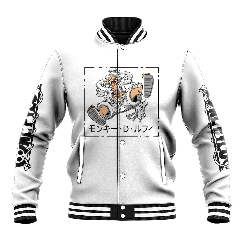 Luffy Gear 5 White Hair One Piece Streetstyle Baseball Jacket