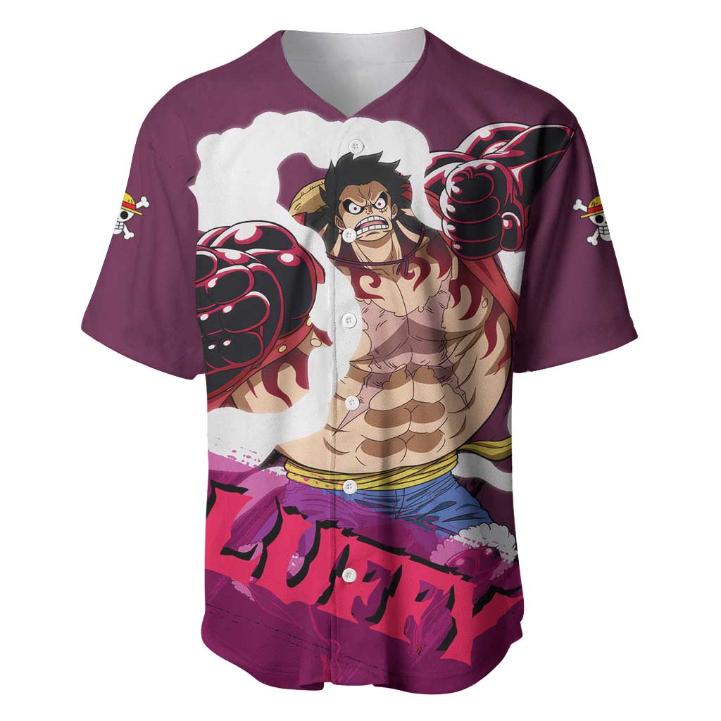 Luffy Gear 4 - One Piece Baseball Jersey Anime Style