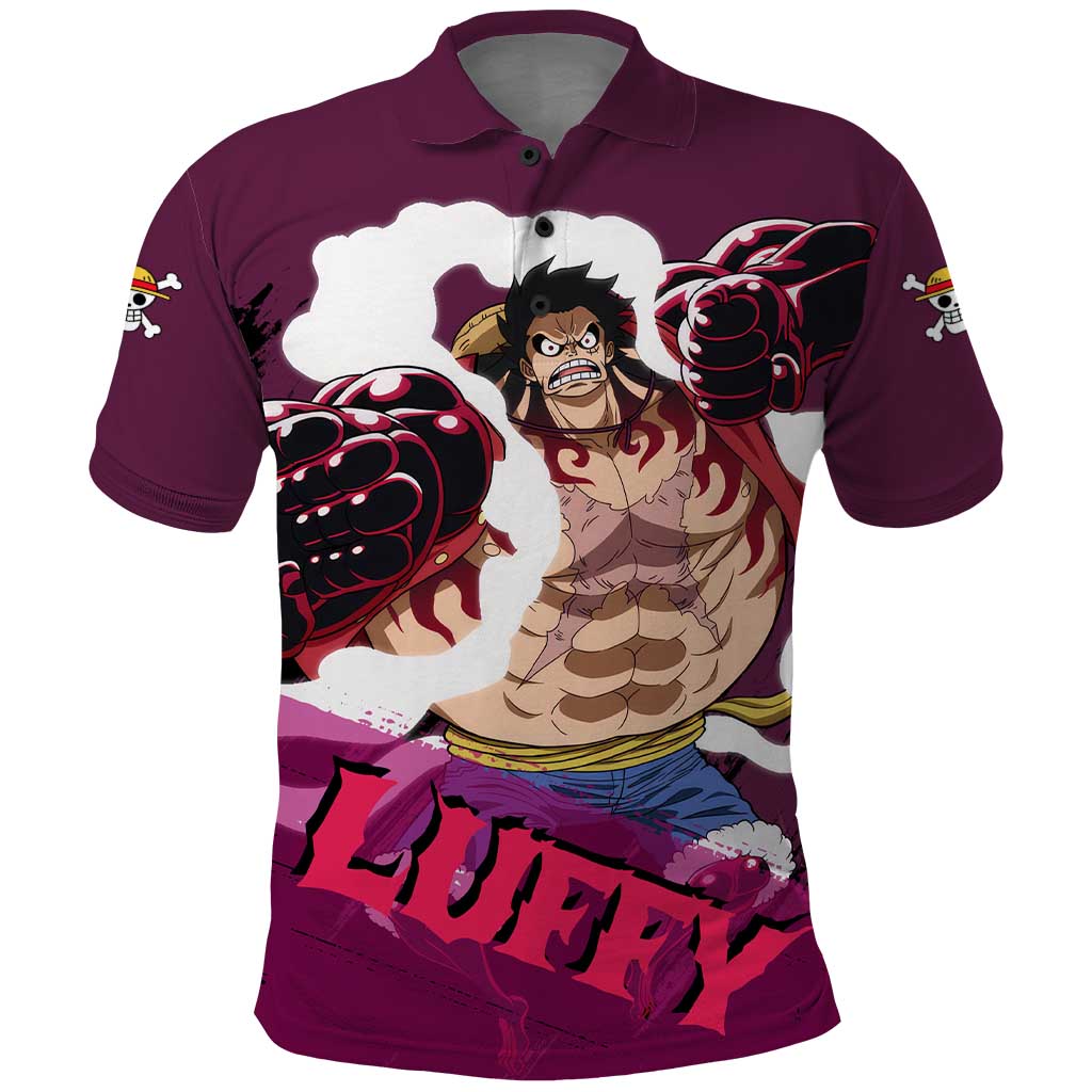 Luffy Gear 4 - One Piece Polo Shirt Anime Style