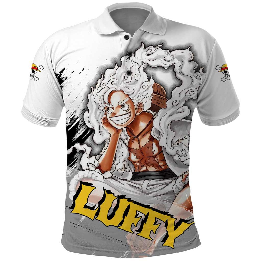 Luffy Gear 5 - One Piece Polo Shirt Anime Style