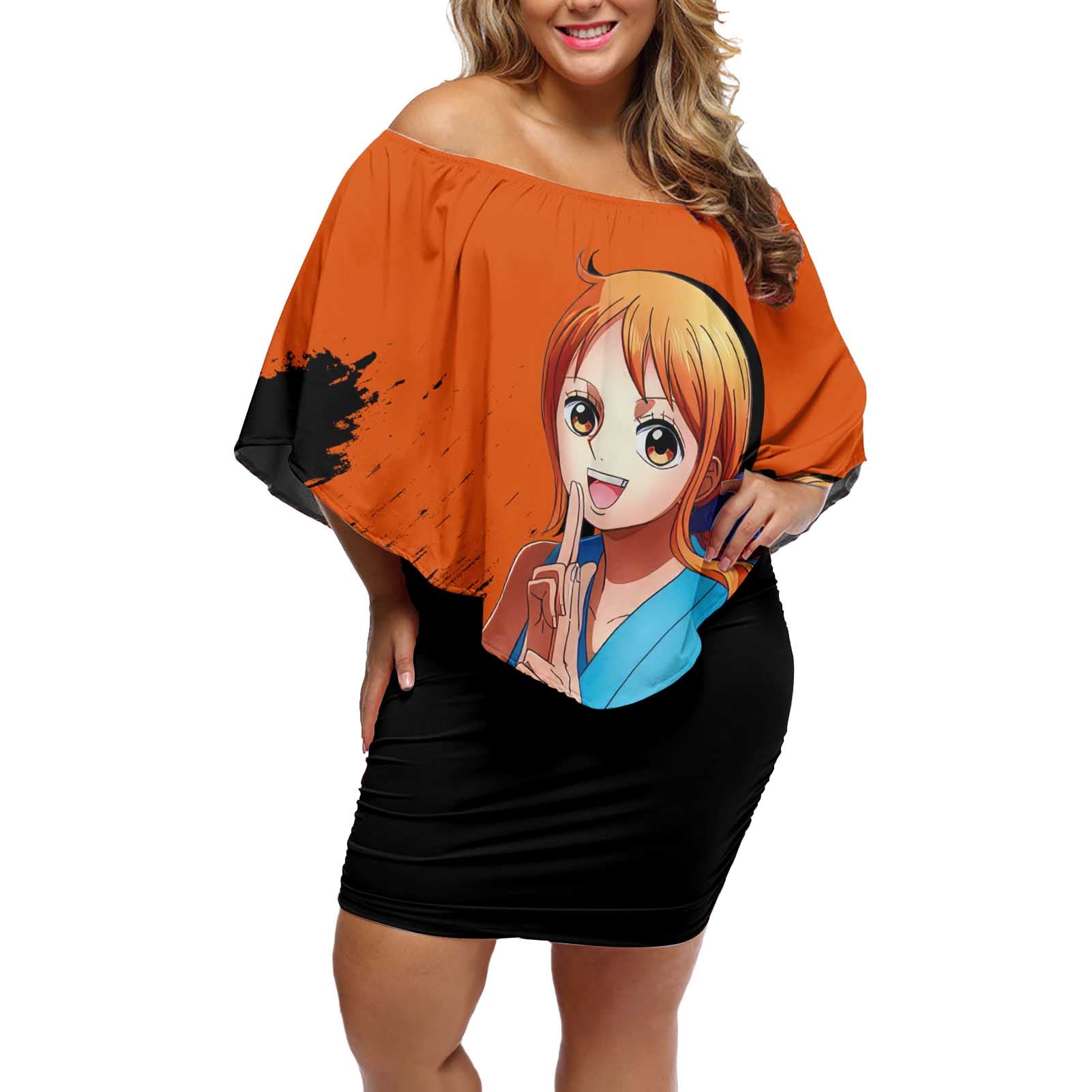 Nami - One Piece Off Shoulder Short Dress Anime Style