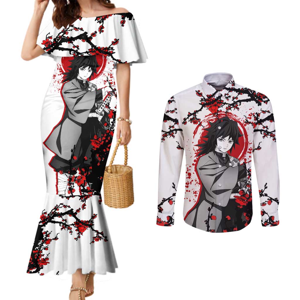 Giyu Tomioka - Demon Slayer Couples Matching Mermaid Dress and Long Sleeve Button Shirt Anime Japan Style