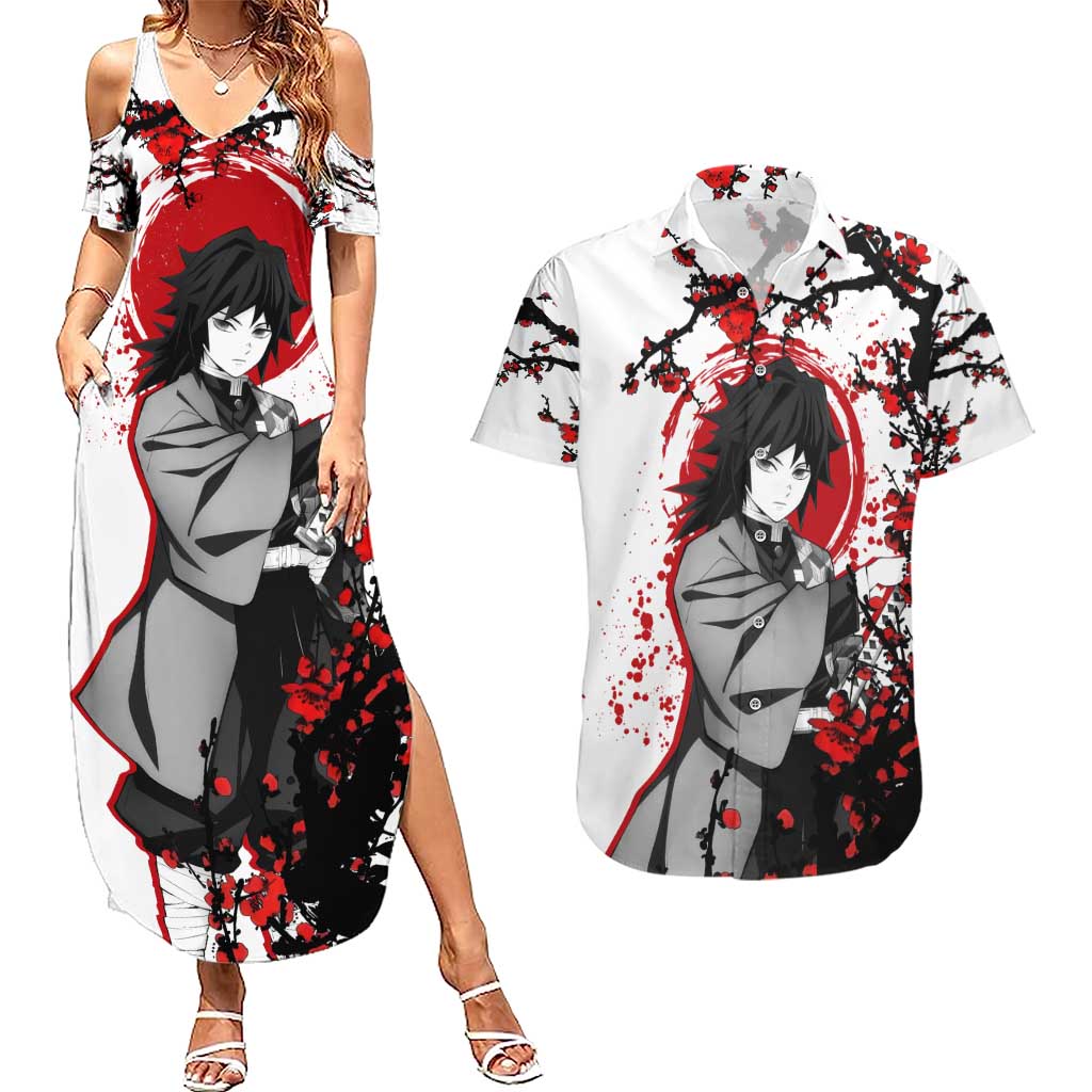 Giyu Tomioka - Demon Slayer Couples Matching Summer Maxi Dress and Hawaiian Shirt Anime Japan Style