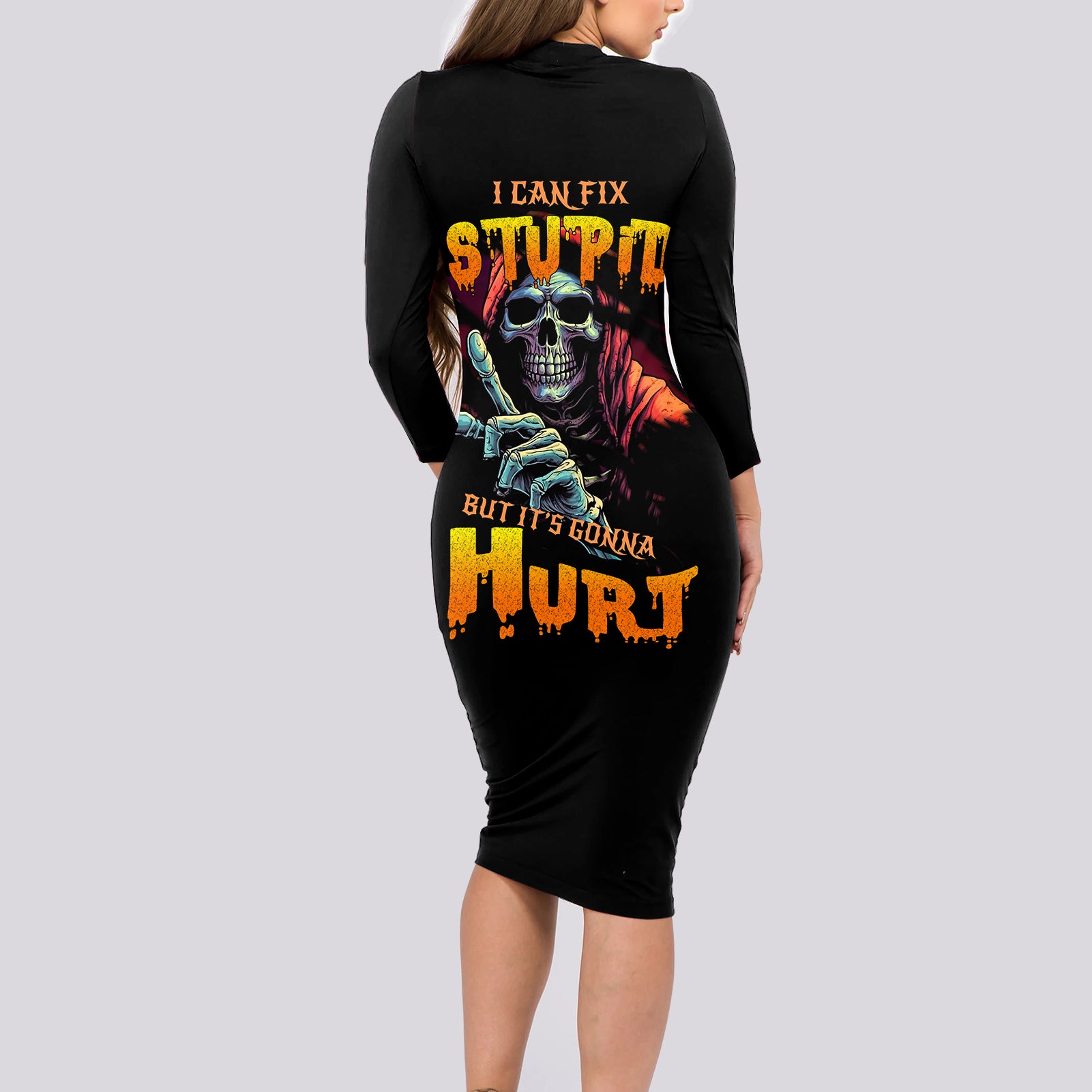 reaper-skull-long-sleeve-bodycon-dress-i-can-fix-stupid-but-its-gonna-hurt