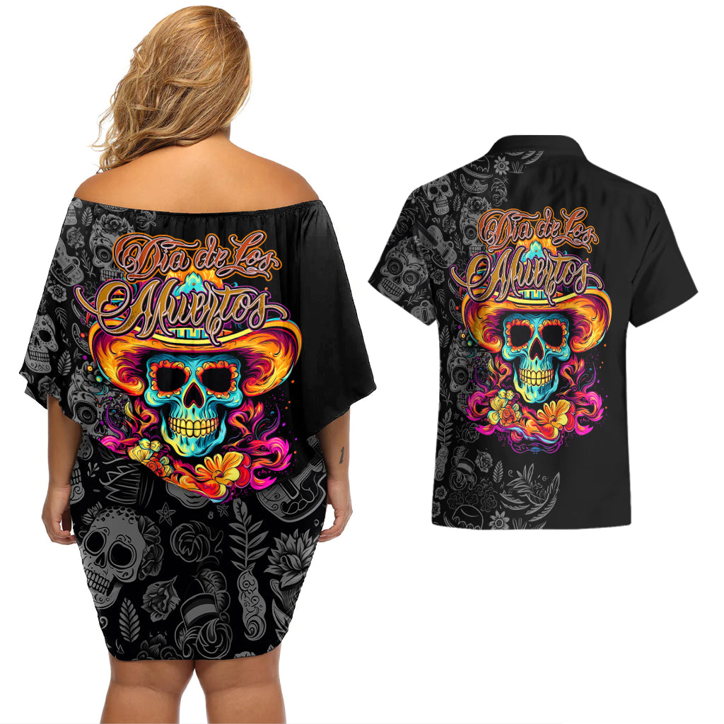 day-of-the-dead-sugar-skull-couples-matching-off-shoulder-short-dress-and-hawaiian-shirt-dia-de-los-murtos