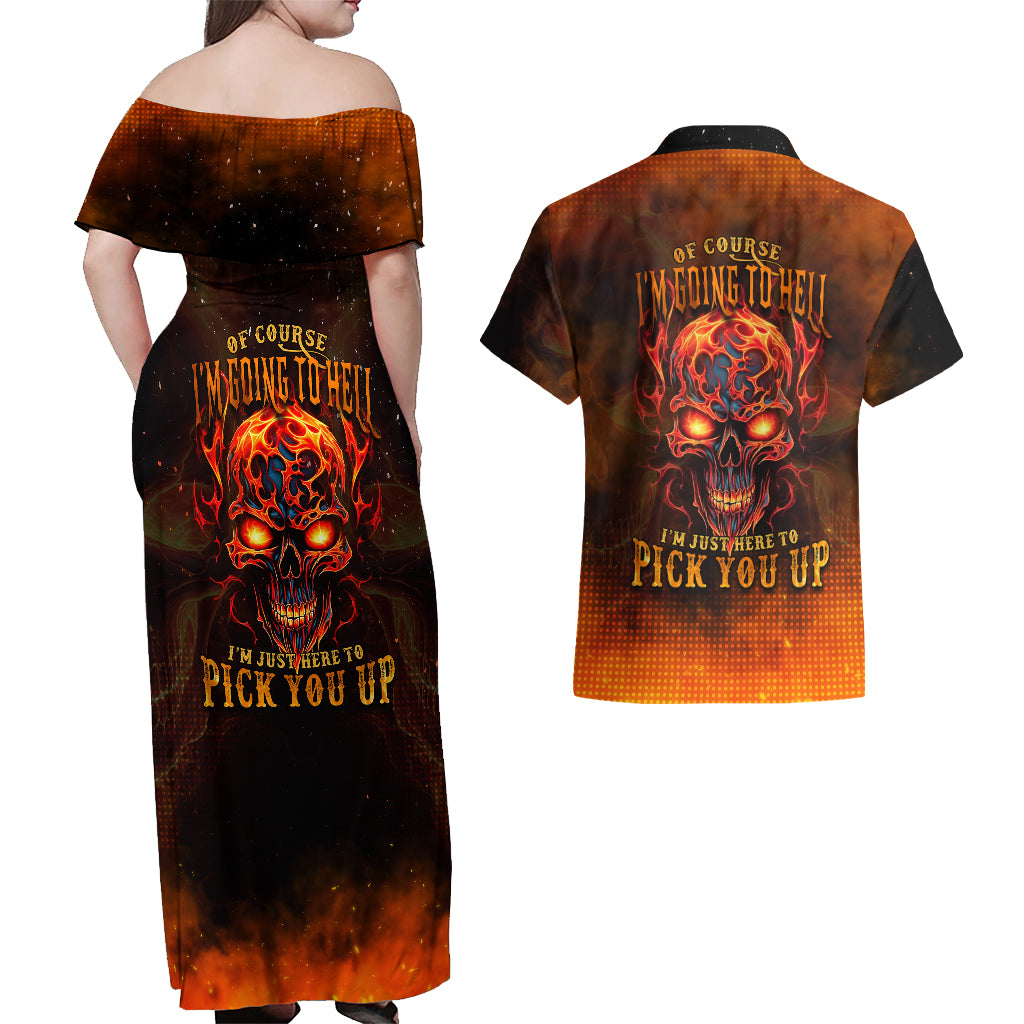 fire-skull-couples-matching-off-shoulder-maxi-dress-and-hawaiian-shirt-of-course-im-going-to-hell-im-just-here-to-pick-you-up