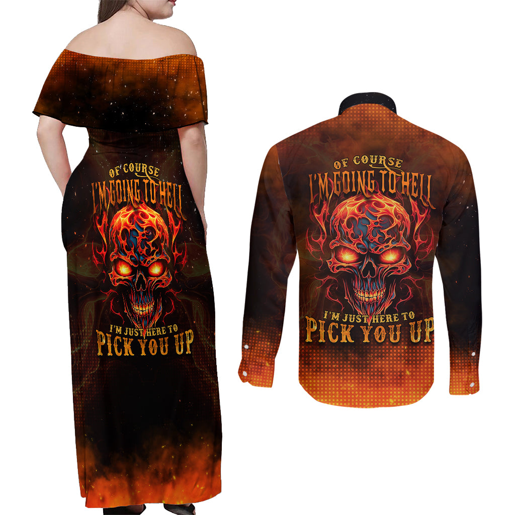 fire-skull-couples-matching-off-shoulder-maxi-dress-and-long-sleeve-button-shirts-of-course-im-going-to-hell-im-just-here-to-pick-you-up