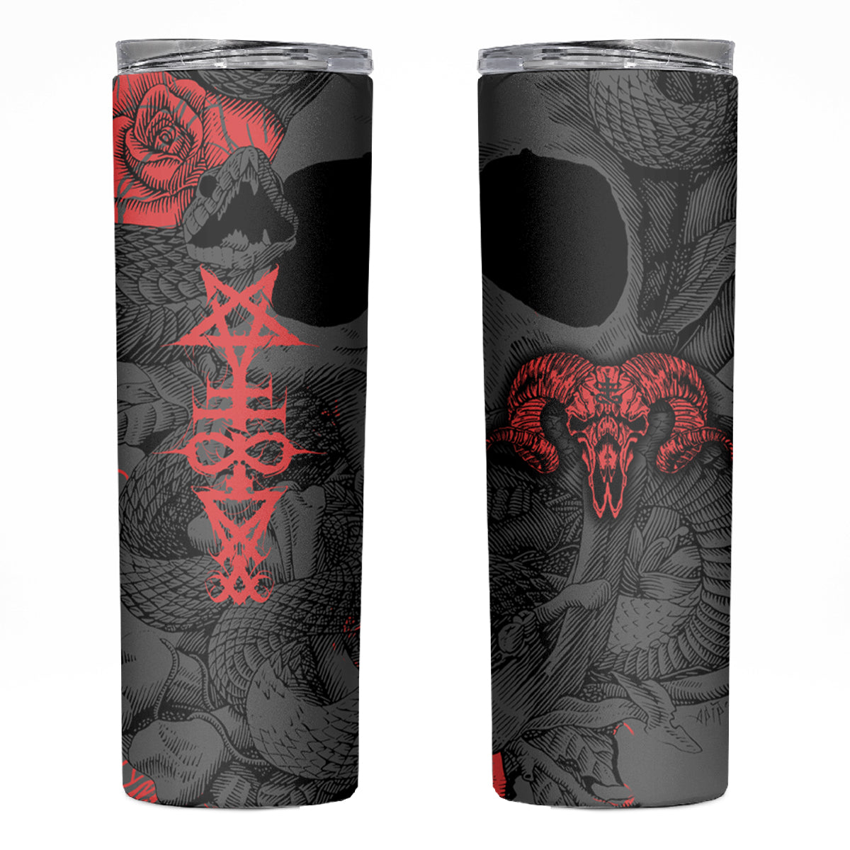 Skull Horror - Satan Symbol Grunge Skinny Tumbler