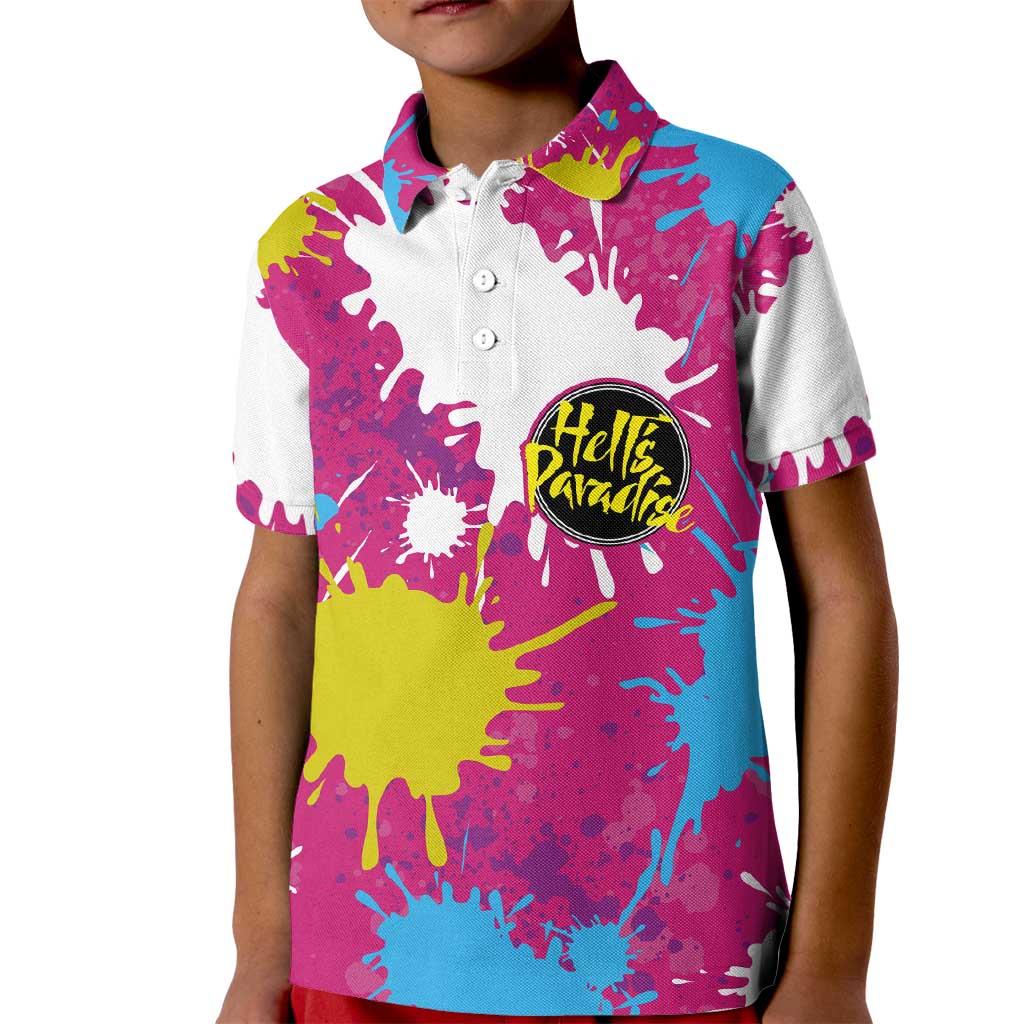 Art Fantasma Hell’s Paradise Kid Polo Shirt Anime Uniform Mix Color Painting Splash