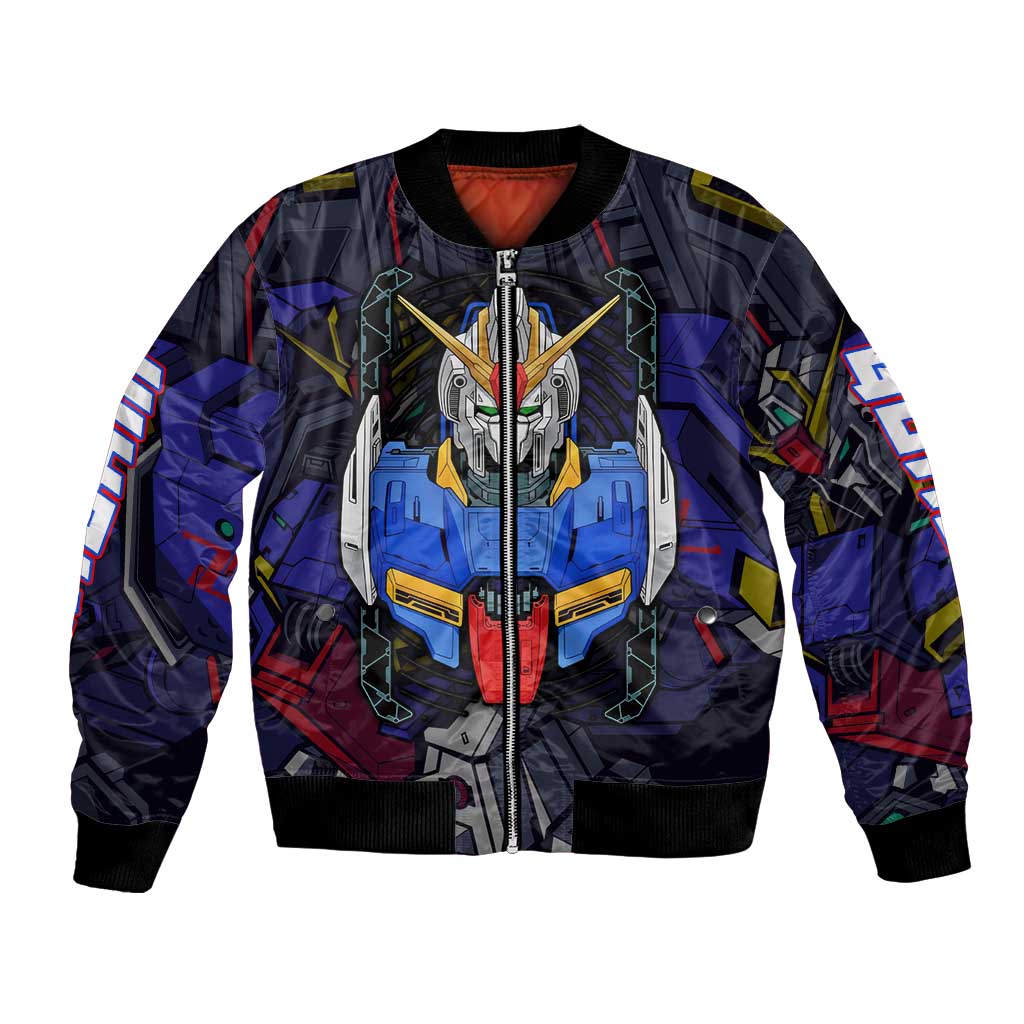 Abstract Gundam Bomber Jacket Anime Mix Abstract Background Style