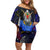 Abstract Gundam Off Shoulder Short Dress Anime Mix Abstract Background Style