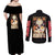 Meowth Poke Couples Matching Off Shoulder Maxi Dress and Long Sleeve Button Shirt Anime Style