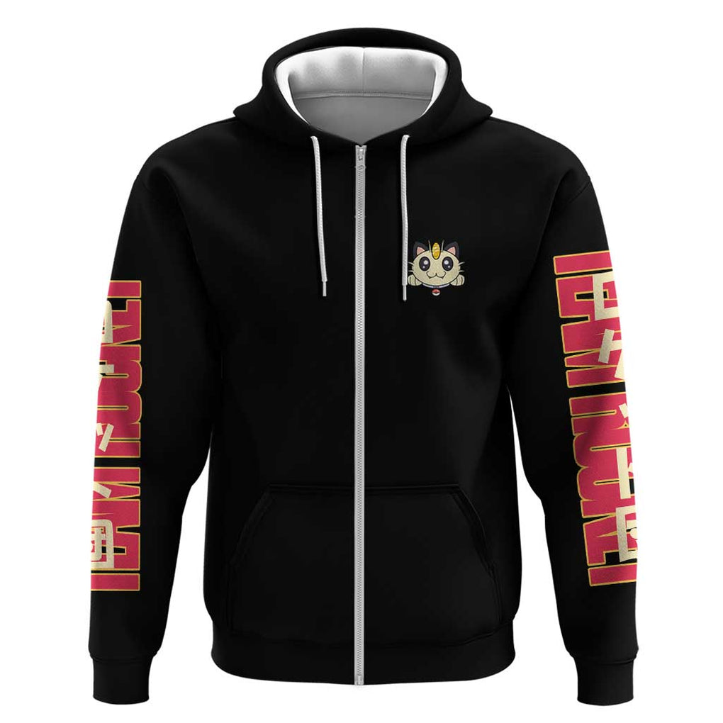 Meowth Poke Zip Hoodie Anime Style