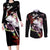 Mitsuri Kanroji Japan Style Couples Matching Long Sleeve Bodycon Dress and Long Sleeve Button Shirt