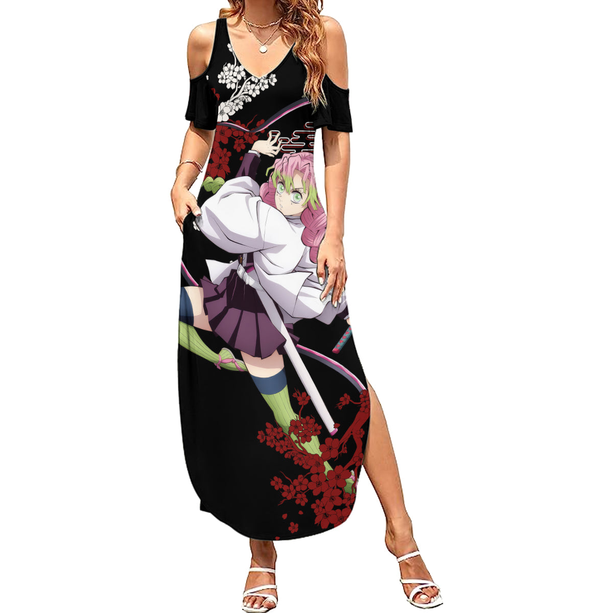 Mitsuri Kanroji Japan Style Summer Maxi Dress