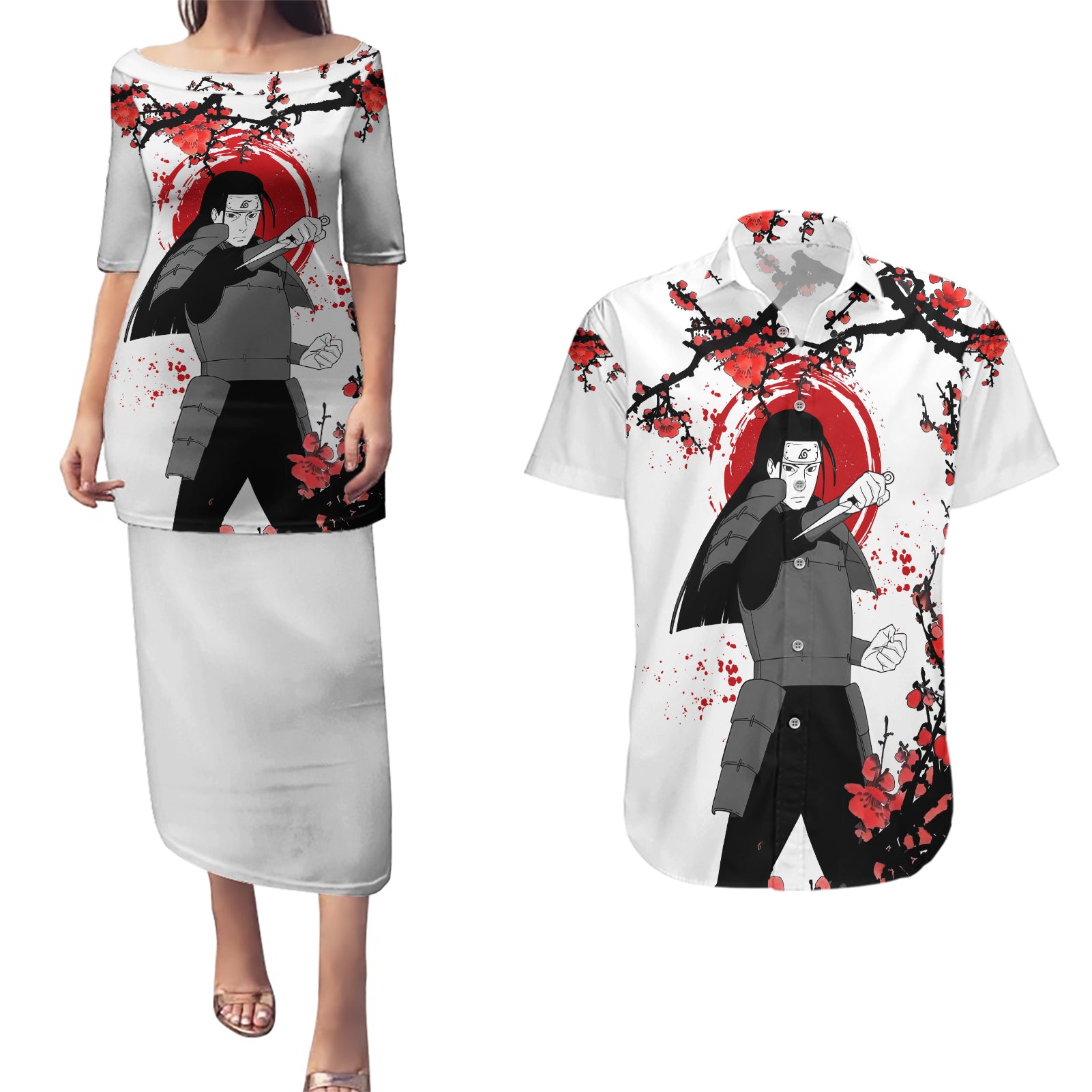 Senju Hashirama Japan Style Anime Couples Matching Puletasi and Hawaiian Shirt