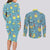 Squirtle Clothes Pattern Style Couples Matching Long Sleeve Bodycon Dress and Long Sleeve Button Shirt