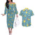 Squirtle Clothes Pattern Style Couples Matching Off The Shoulder Long Sleeve Dress and Hawaiian Shirt