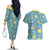 Squirtle Clothes Pattern Style Couples Matching Off The Shoulder Long Sleeve Dress and Hawaiian Shirt