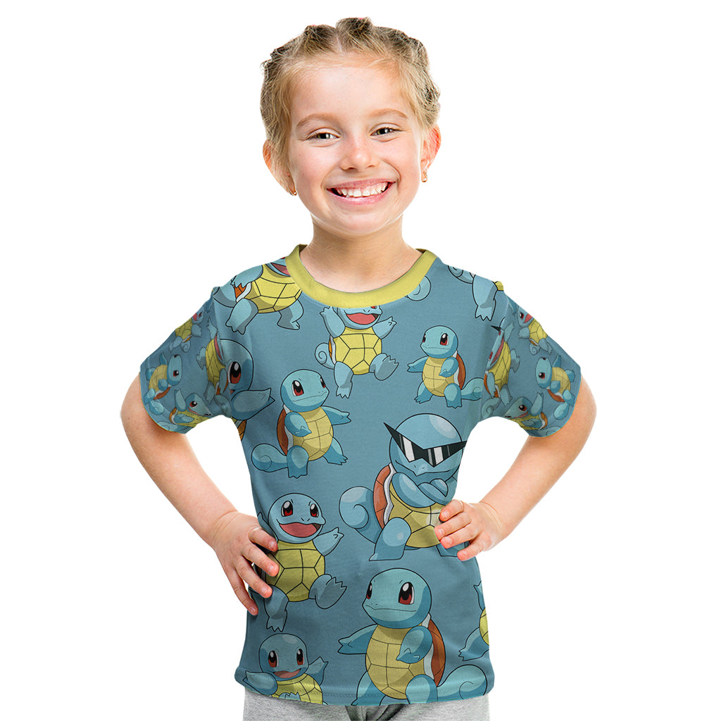 Squirtle Clothes Pattern Style Kid T Shirt