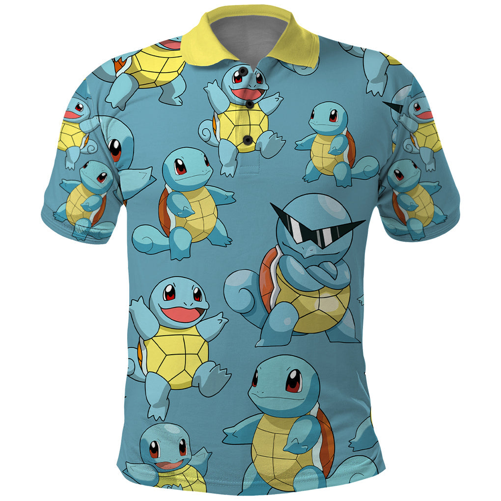 Squirtle Clothes Pattern Style Polo Shirt