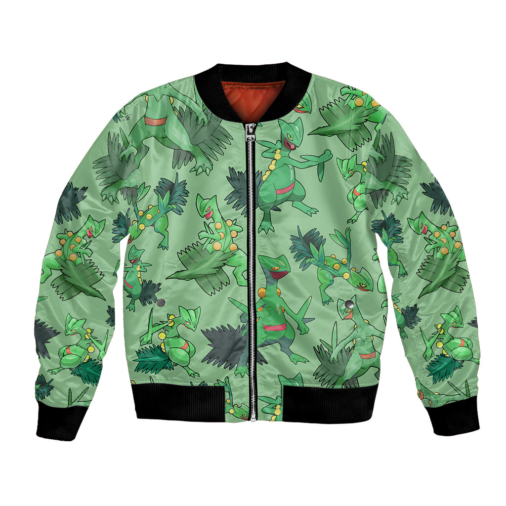 Sceptile Pattern Style Bomber Jacket