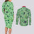 Sceptile Pattern Style Couples Matching Long Sleeve Bodycon Dress and Long Sleeve Button Shirt