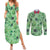 Sceptile Pattern Style Couples Matching Summer Maxi Dress and Long Sleeve Button Shirt