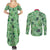 Sceptile Pattern Style Couples Matching Summer Maxi Dress and Long Sleeve Button Shirt