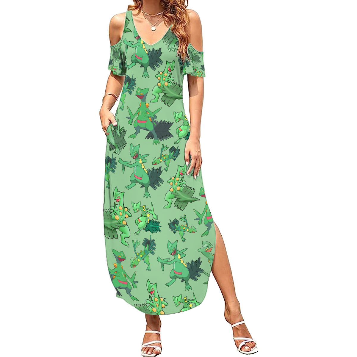 Sceptile Pattern Style Summer Maxi Dress