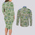 Tyranitar Pattern Style Couples Matching Long Sleeve Bodycon Dress and Long Sleeve Button Shirt