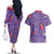 Gengar Clothes Pattern Style Couples Matching Off The Shoulder Long Sleeve Dress and Hawaiian Shirt