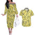 Zeraora Pattern Style Couples Matching Off The Shoulder Long Sleeve Dress and Hawaiian Shirt