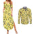 Zeraora Pattern Style Couples Matching Summer Maxi Dress and Long Sleeve Button Shirt