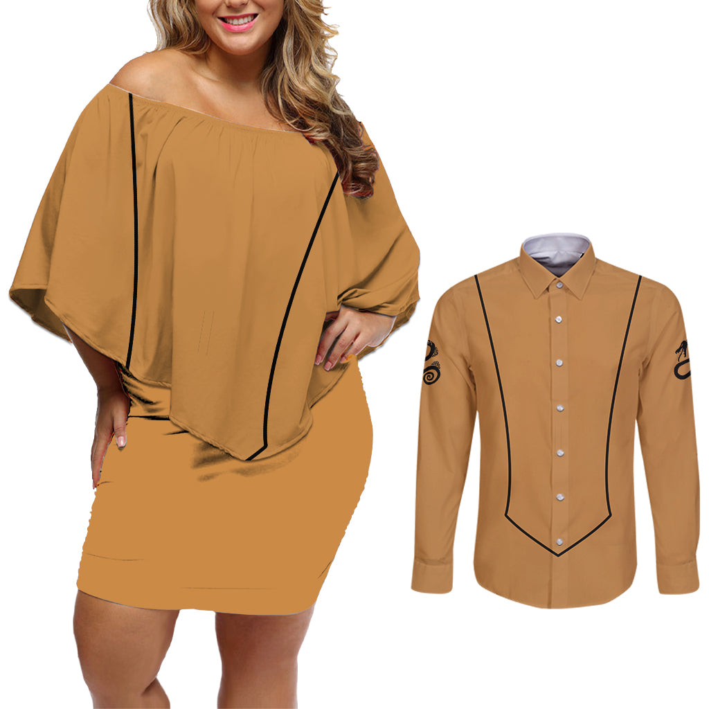 Diane - Seven Deadly Sins Couples Matching Off Shoulder Short Dress and Long Sleeve Button Shirt