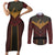 Avatar Firelord Ozai Couples Matching Short Sleeve Bodycon Dress and Long Sleeve Button Shirt