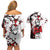 Doma - Demon Slayer Couples Matching Off Shoulder Short Dress and Hawaiian Shirt Anime Japan Style